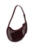 Detail View - Click To Enlarge - ALAÏA - One Piece Demi Lune Fishnet Suede Leather Shoulder Bag