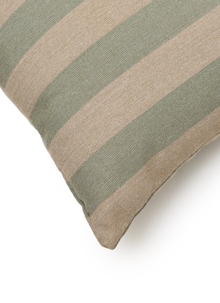 Detail View - Click To Enlarge - GARDEN GLORY - Small Striped Outdoor Pillow — Eucalyptus and Beige