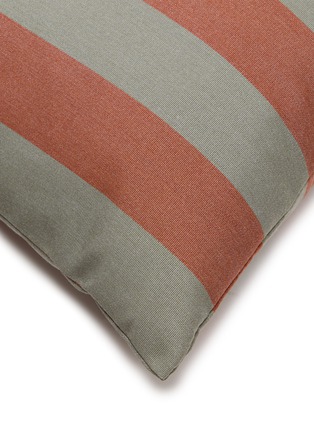 Detail View - Click To Enlarge - GARDEN GLORY - Big Striped Outdoor Pillow — Terracotta/Eucalyptus