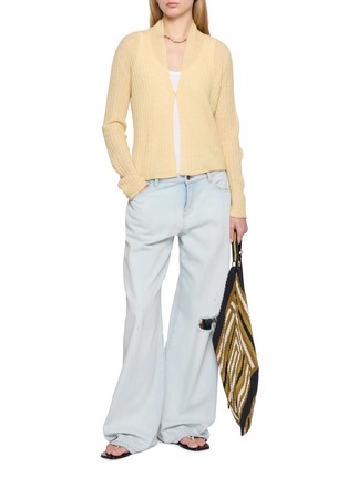 Figure View - Click To Enlarge - GUEST IN RESIDENCE - Rib Stealth Shawl Collar Cardigan