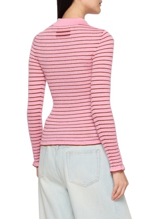 Back View - Click To Enlarge - GUEST IN RESIDENCE - Smocked Long Sleeve Shrunken Polo