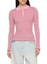 GUEST IN RESIDENCE Smocked Long Sleeve Shrunken Polo