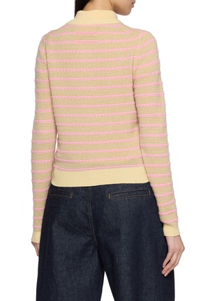 Back View - Click To Enlarge - GUEST IN RESIDENCE - Jane Pebble Striped Knit Cardigan