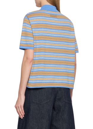 Back View - Click To Enlarge - GUEST IN RESIDENCE - Short Sleeve Stripe Rugby Knit Polo Shirt