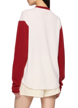 Back View - Click To Enlarge - GUEST IN RESIDENCE - Colour Block Oversized Baseball Crewneck Top