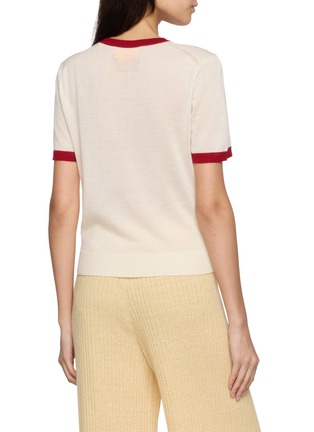 Back View - Click To Enlarge - GUEST IN RESIDENCE - Airy Ringer Cashmere Knit T-Shirt