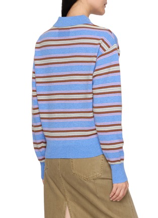 Back View - Click To Enlarge - GUEST IN RESIDENCE - Collegiate Striped Cashmere Polo