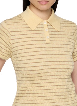  - GUEST IN RESIDENCE - Smocked Shrunken Polo Shirt