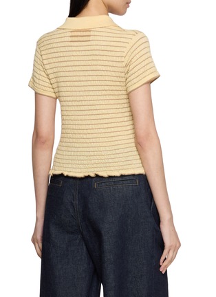 Back View - Click To Enlarge - GUEST IN RESIDENCE - Smocked Shrunken Polo Shirt