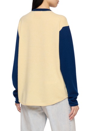 Back View - Click To Enlarge - GUEST IN RESIDENCE - Colour Block Oversized Baseball Crewneck Top