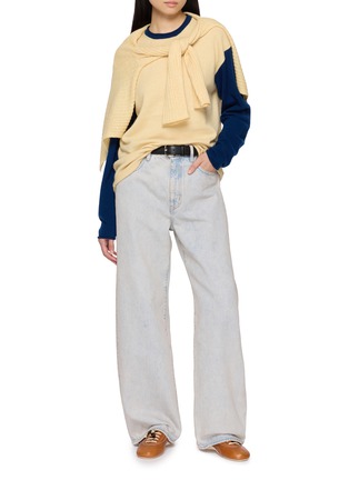 Figure View - Click To Enlarge - GUEST IN RESIDENCE - Colour Block Oversized Baseball Crewneck Top