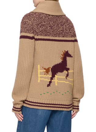 Back View - Click To Enlarge - GUEST IN RESIDENCE - Rodeo Intarsia Knit Cardigan