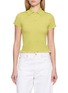 GUEST IN RESIDENCE Smocked Shrunken Striped Cashmere Knit Polo Shirt