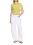Figure View - Click To Enlarge - GUEST IN RESIDENCE - Smocked Shrunken Striped Cashmere Knit Polo Shirt