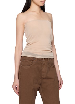 Detail View - Click To Enlarge - LEMAIRE - Long Sleeve Ballerina Style Mesh Jersey Top