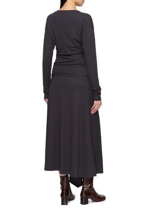 Back View - Click To Enlarge - LEMAIRE - Long Sleeve Fluid Tie Waist Maxi Dress