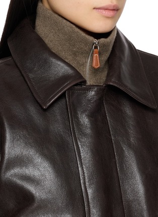 Detail View - Click To Enlarge - LEMAIRE - Aviator Fur Collar Leather Blouson