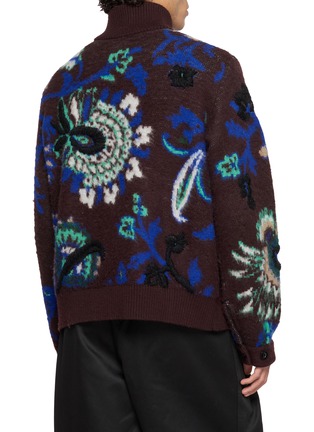 Back View - Click To Enlarge - SACAI - Floral Jacquard Knit Blouson Jacket