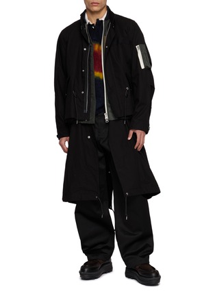 Figure View - Click To Enlarge - SACAI - Nylon Twill and Ripstop Hybrid Coat
