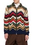 SACAI Chevron Crochet Knit Blouson Jacket