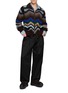 Figure View - Click To Enlarge - SACAI - Chevron Crochet Knit Blouson Jacket