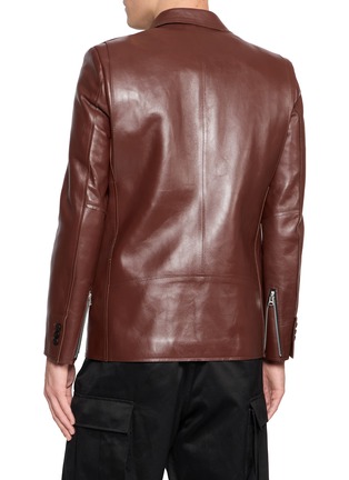 Back View - Click To Enlarge - SACAI - Hybrid Zip Up Leather Jacket