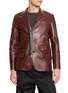 Main View - Click To Enlarge - SACAI - Hybrid Zip Up Leather Jacket