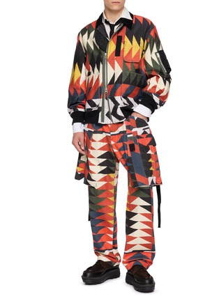Figure View - Click To Enlarge - SACAI - X A.P.C. Quilts Print Cotton Blouson Jacket
