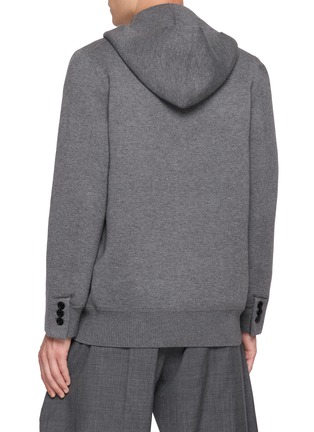 Back View - Click To Enlarge - SACAI - Hooded Cotton Cashmere Knit Jacket