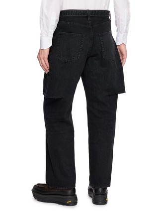 Back View - Click To Enlarge - SACAI - Layered Belted Denim Jeans