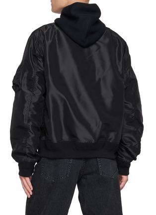 Back View - Click To Enlarge - SACAI - Hybrid Wool Flannel Knit Cardigan