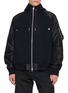 Main View - Click To Enlarge - SACAI - Hybrid Wool Flannel Knit Cardigan