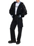Figure View - Click To Enlarge - SACAI - Hybrid Wool Flannel Knit Cardigan