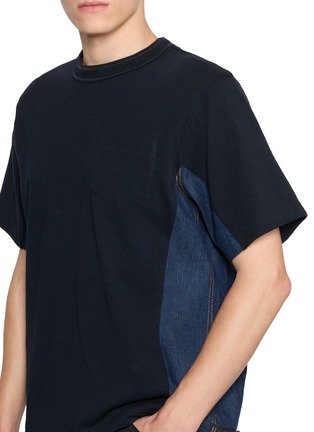  - SACAI - Hybrid Denim T-Shirt