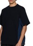  - SACAI - Denim Hybrid Cotton Jersey T-Shirt