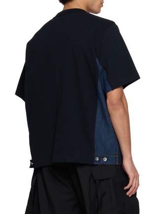 Back View - Click To Enlarge - SACAI - Denim Hybrid Cotton Jersey T-Shirt