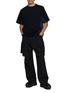 Figure View - Click To Enlarge - SACAI - Denim Hybrid Cotton Jersey T-Shirt