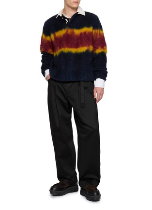 Figure View - Click To Enlarge - SACAI - Long Sleeve Chusen Dyed Knit Polo Shirt