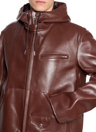  - SACAI - Hooded Leather Blouson Jacket