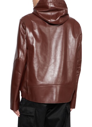 Back View - Click To Enlarge - SACAI - Hooded Leather Blouson Jacket