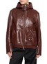 SACAI Hooded Leather Blouson Jacket