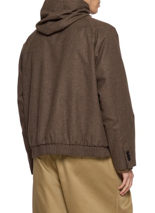 Back View - Click To Enlarge - SACAI - Wool Flannel Hoodie