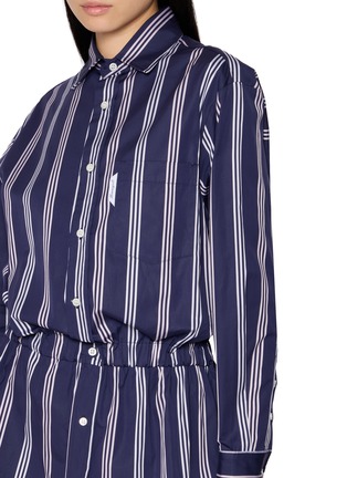  - HOMMEGIRLS - Striped Elasticated Waistband Cotton Shirt Dress