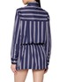 Back View - Click To Enlarge - HOMMEGIRLS - Striped Elasticated Waistband Cotton Shirt Dress