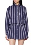 HOMMEGIRLS Striped Elasticated Waistband Cotton Shirt Dress