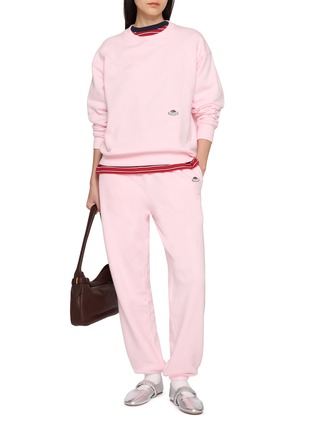 Figure View - Click To Enlarge - HOMMEGIRLS - x Fruit Of The Loom Embroidered Logo Cotton Crewneck Sweater