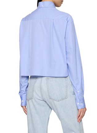 Back View - Click To Enlarge - HOMMEGIRLS - Cropped Oxford Shirt
