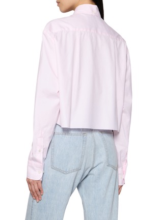 Back View - Click To Enlarge - HOMMEGIRLS - Cropped Oxford Shirt