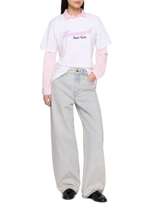 Figure View - Click To Enlarge - HOMMEGIRLS - Long Sleeve Neon Logo T-shirt