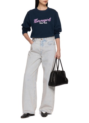 Figure View - Click To Enlarge - HOMMEGIRLS - Neon Logo Crewneck Sweater